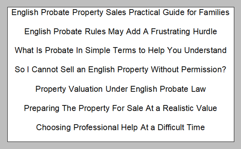 english probate property sales